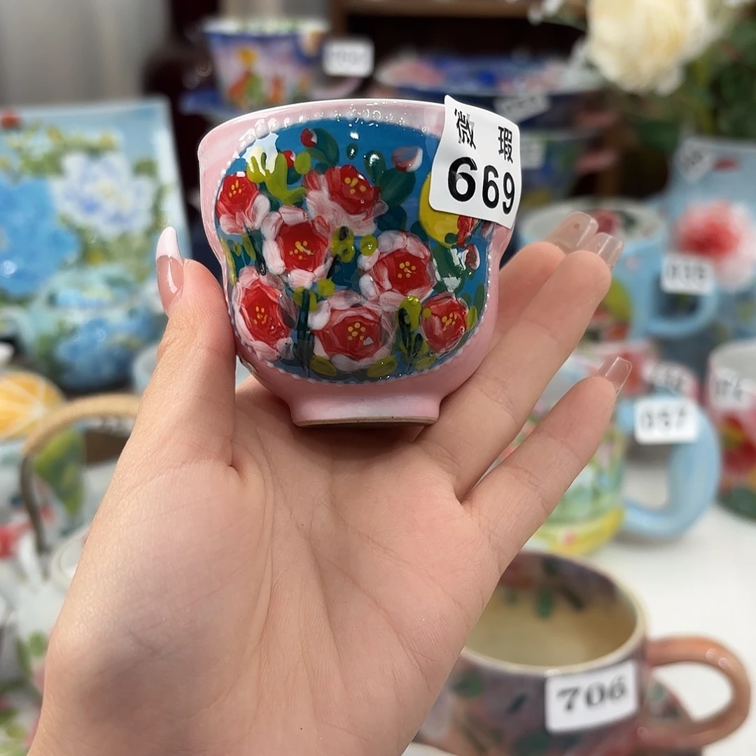 瓷片景德镇手绘高温釉下彩陶瓷茶具