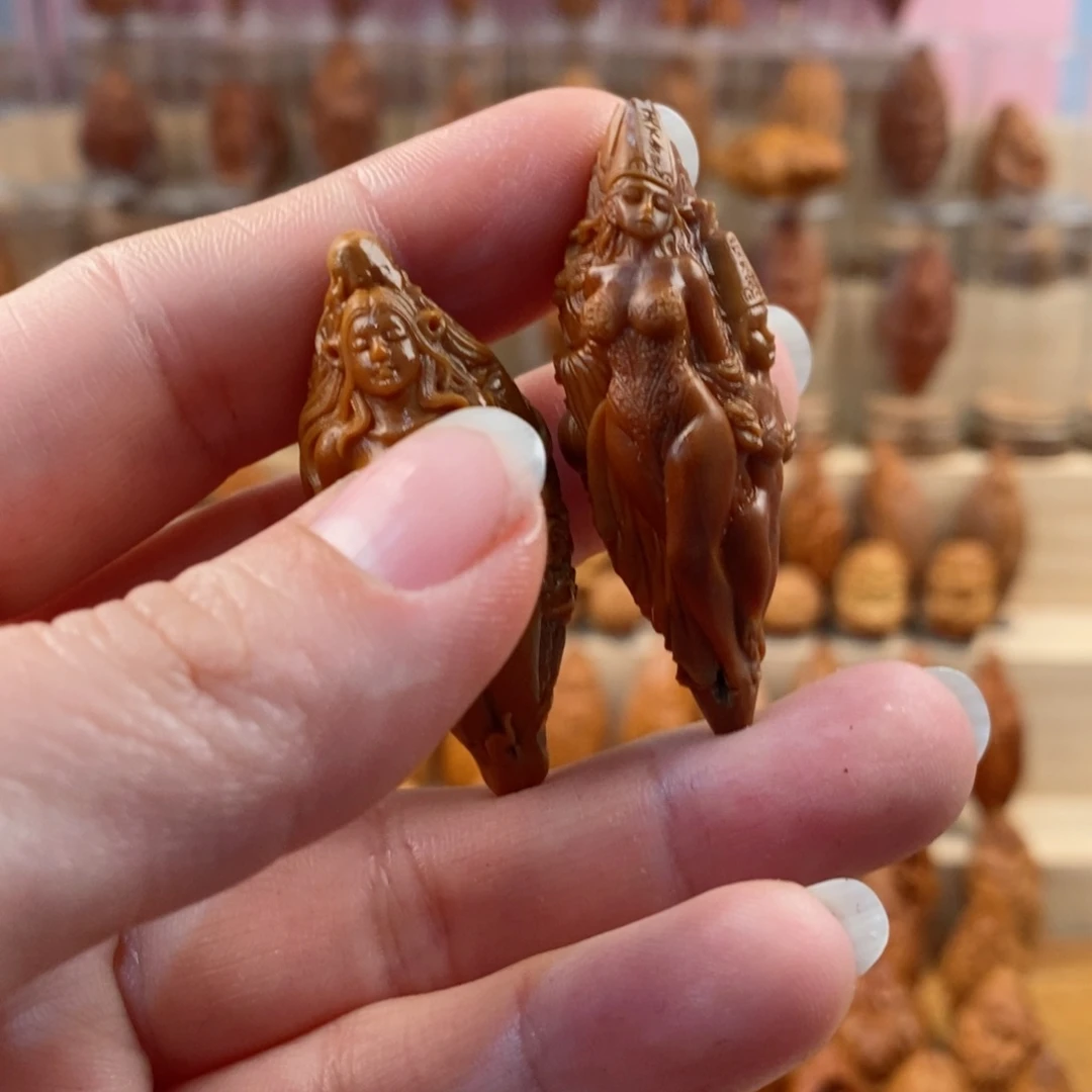 橄榄核手串/手链小**北返油黑白美女➕小龙女