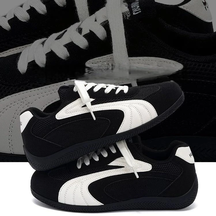 潮牌厚底休闲板鞋男款秋季网面透气新款时尚百搭简约德训鞋男鞋