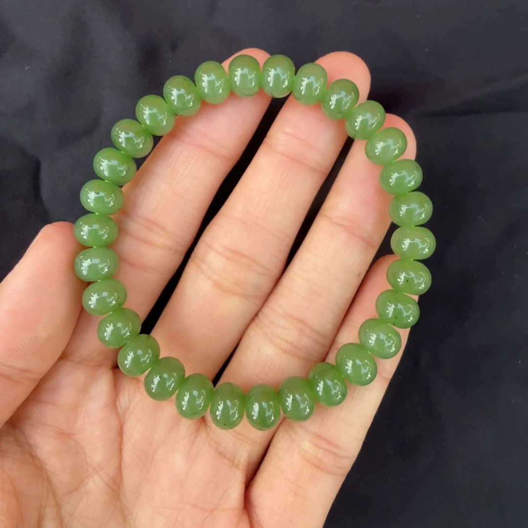 和田玉碧玉卡8算盘珠手串