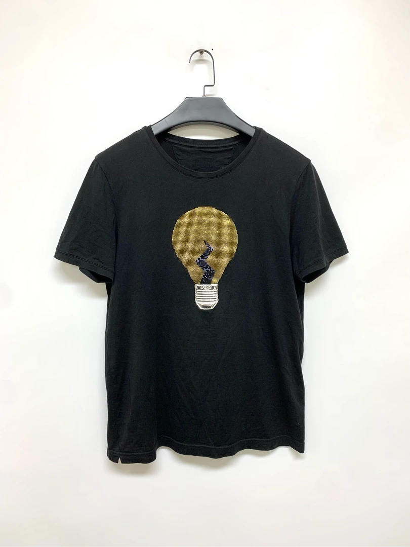 95新 FENDI/芬迪 黑色亮片灯泡短袖/50码/Y0587
