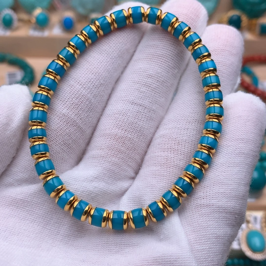 绿松石18K金镶嵌珠宝奇石