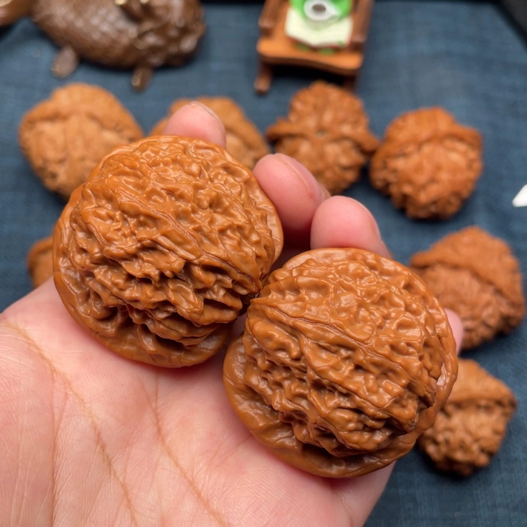 文玩核桃把件42金麒麟全品