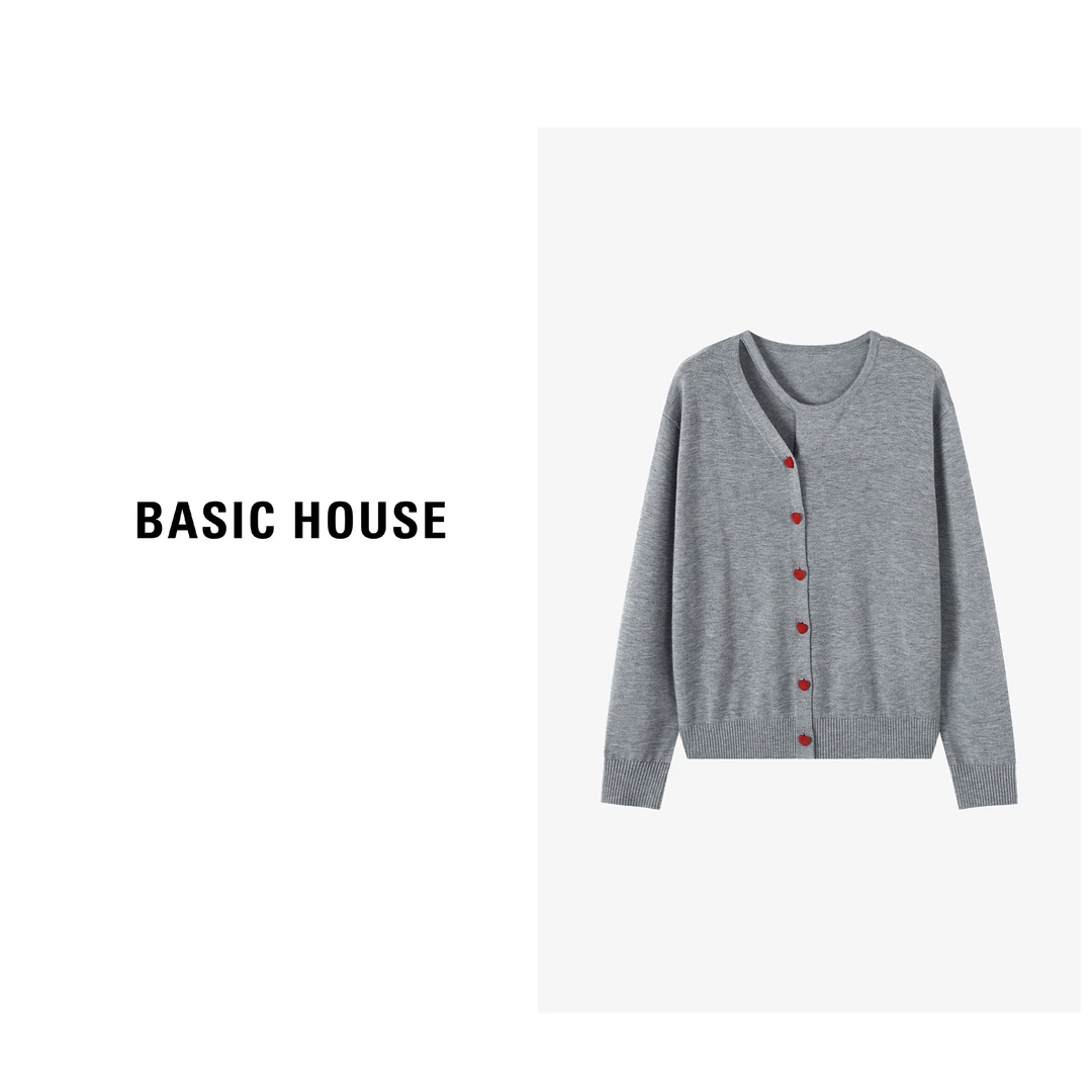 Basic House/百家好细针合体镂空欧若风针织衫开衫B0624E5O202