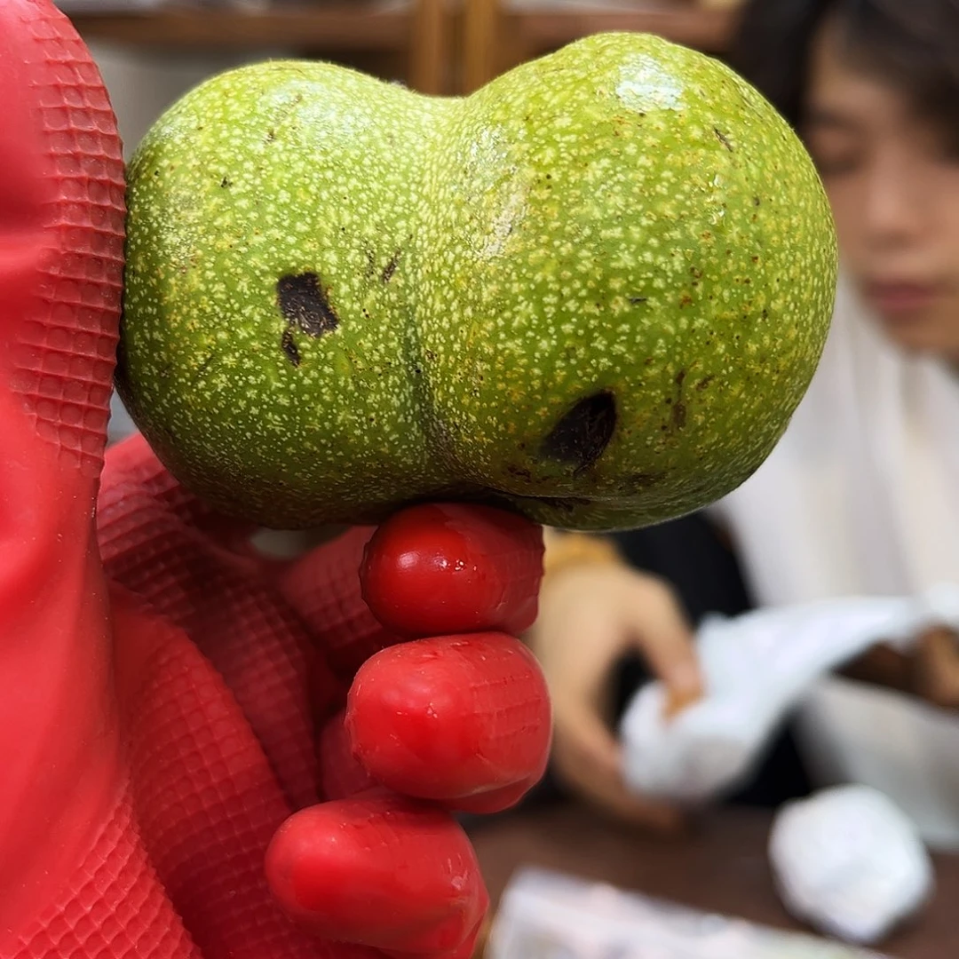 吊坠文玩核桃白狮子连体