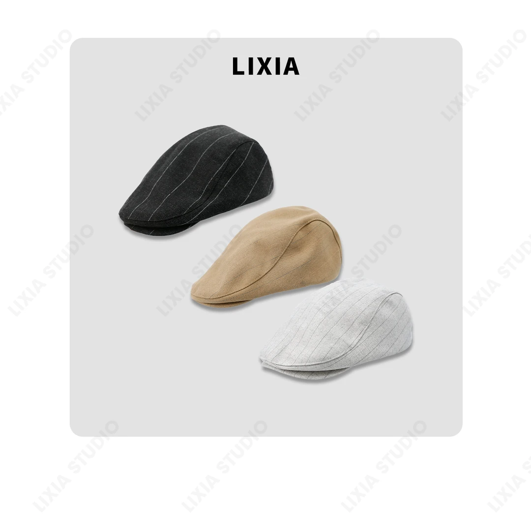 LIXIA【前进帽】韩版个性氛围感条纹设计前进帽-D6871