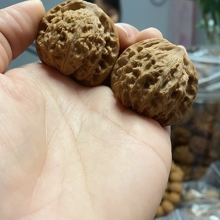文玩核桃把件38闷尖凤眼小众