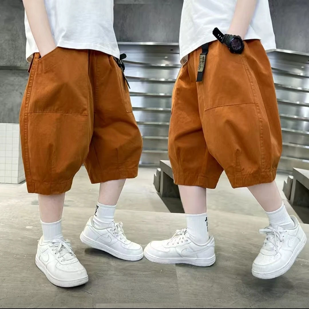 儿童装男童夏装裤子短裤2025新款中裤薄款中大童夏季夏款运动裤潮