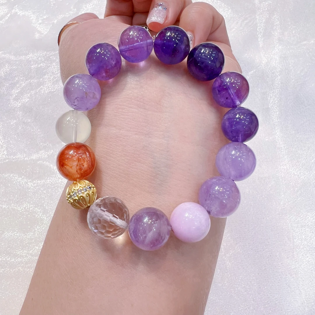 紫水晶➕白水晶➕紫锂辉➕黄水晶