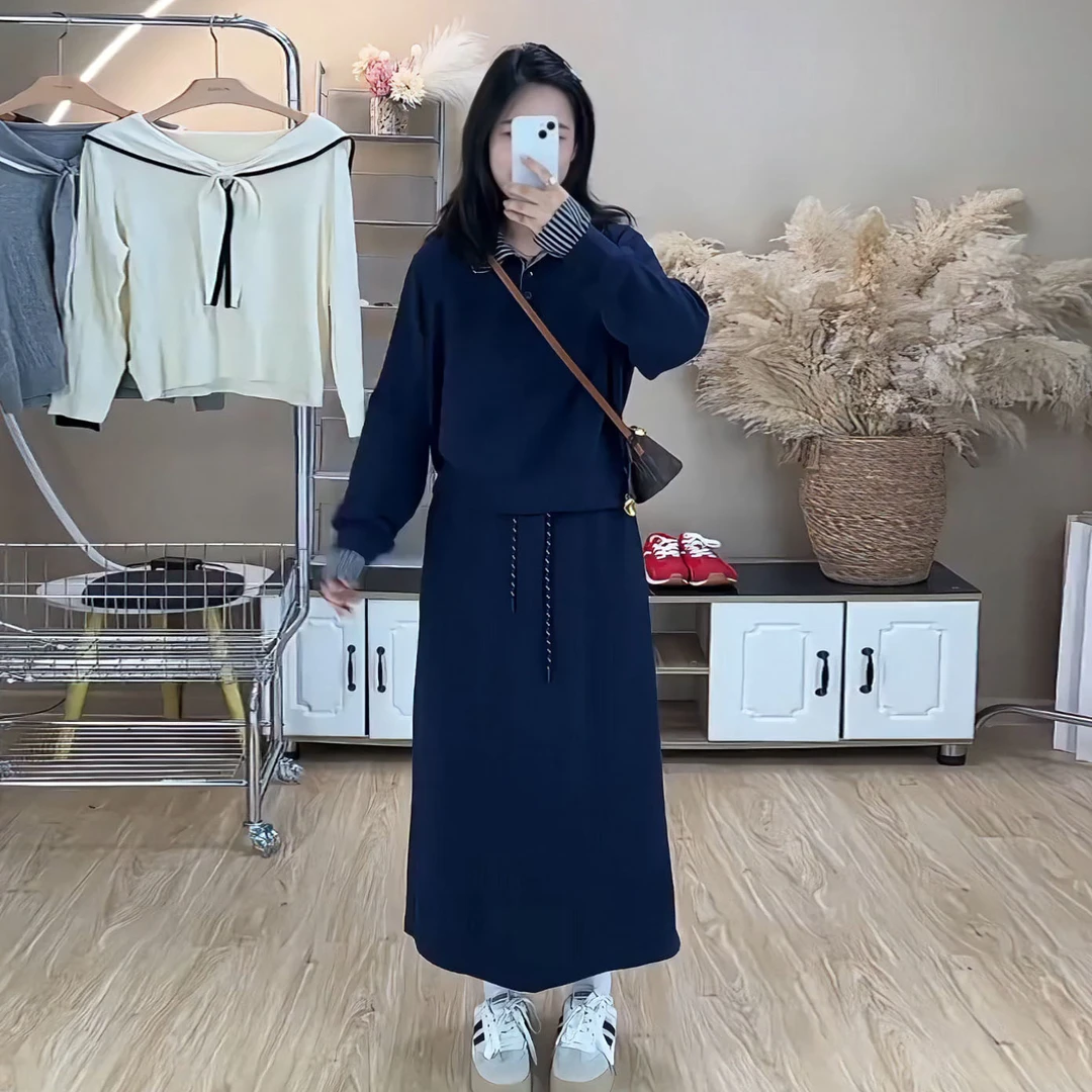 【6815裙】大码女装胖mm韩系慵懒风气质显瘦半身裙百搭套装
