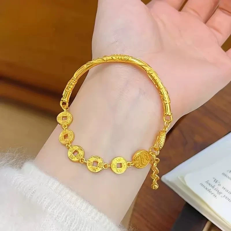 铜合金手链 吉言五帝钱半镯手链