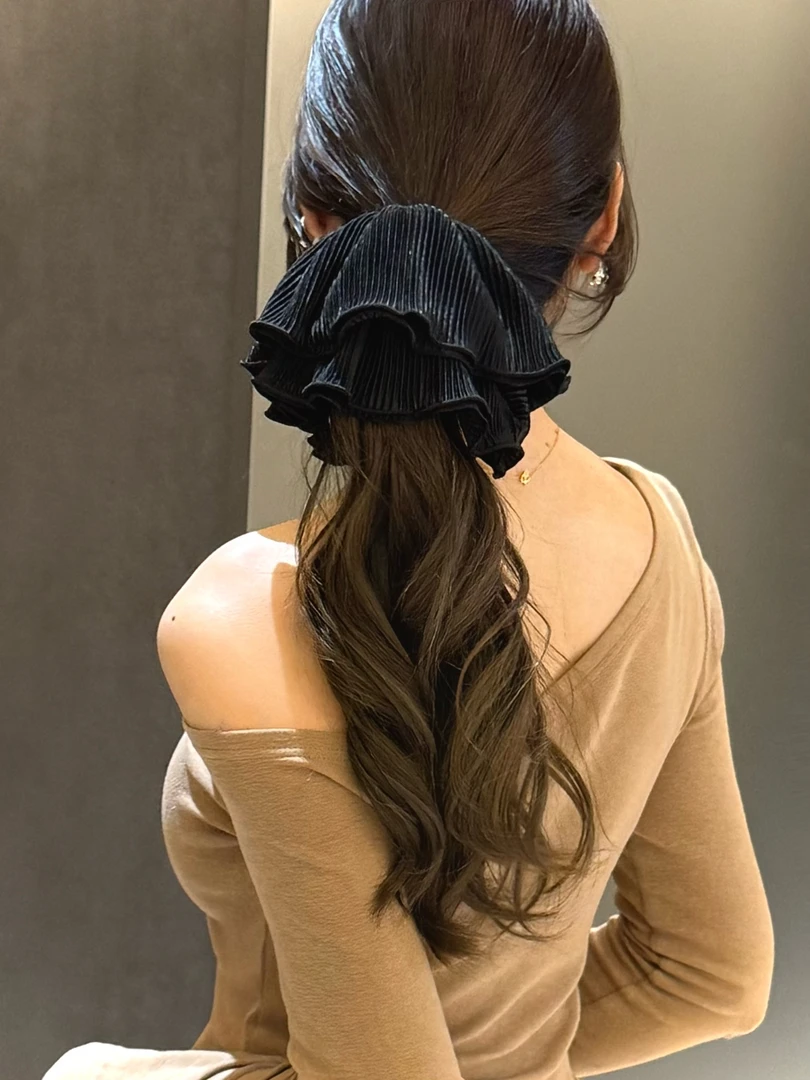 【波浪双层】韩版韩式气质发圈皮筋欧美发绳女百搭商务/OL轻奢