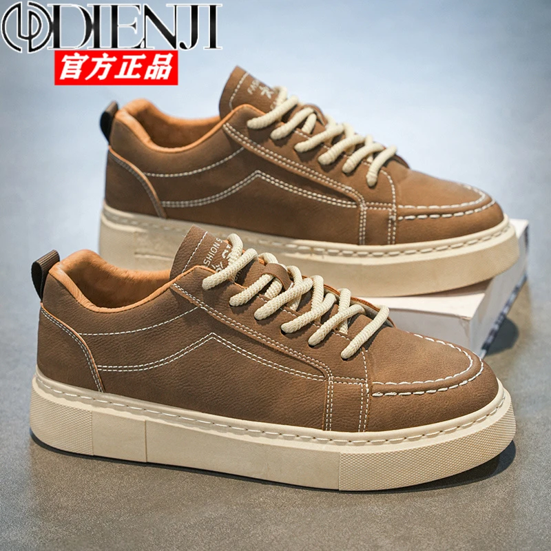 狄恩纪新款黑色小众男鞋板鞋休闲百搭男款防滑学生运动时尚潮鞋