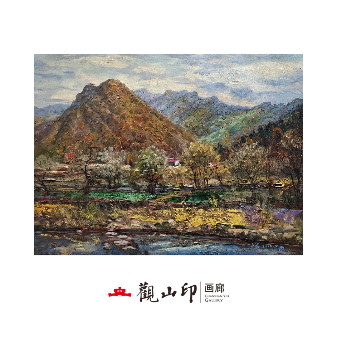 SGW原创手绘风景油画59x79cm山水作品3116