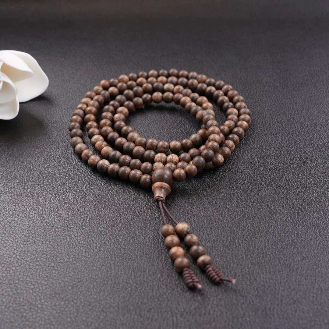 【木丙】Z052沉香白奇楠0.5多圈圆珠手串