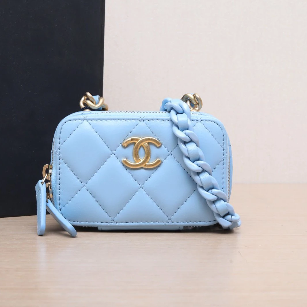 99新 Chanel/香奈儿 【双攀】蓝色 32开 22S 小盒子765733