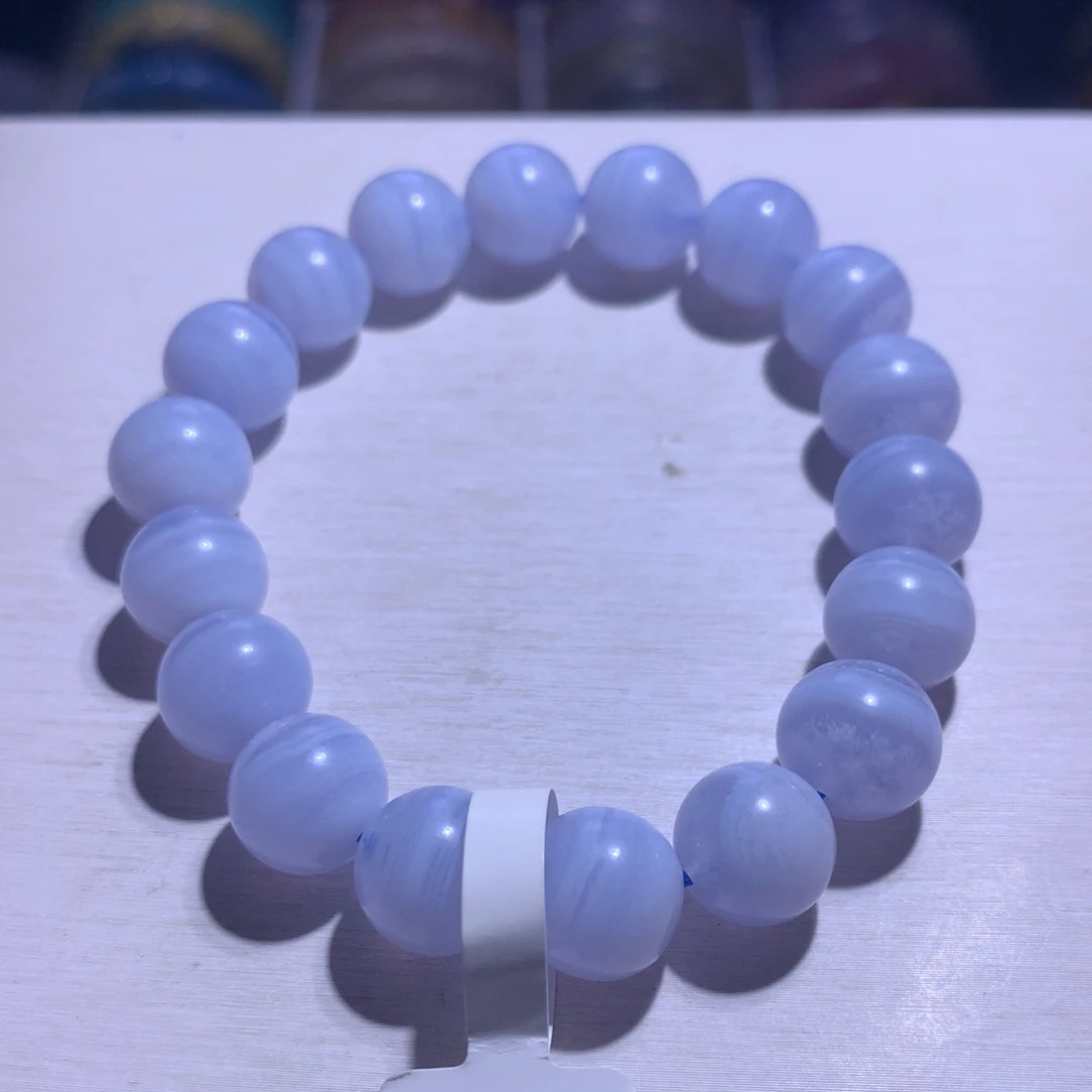 水晶银S925镶嵌手串蓝纹11.2m