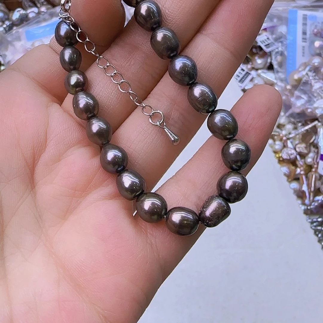 银S925镶嵌项链定制766淡水珍珠