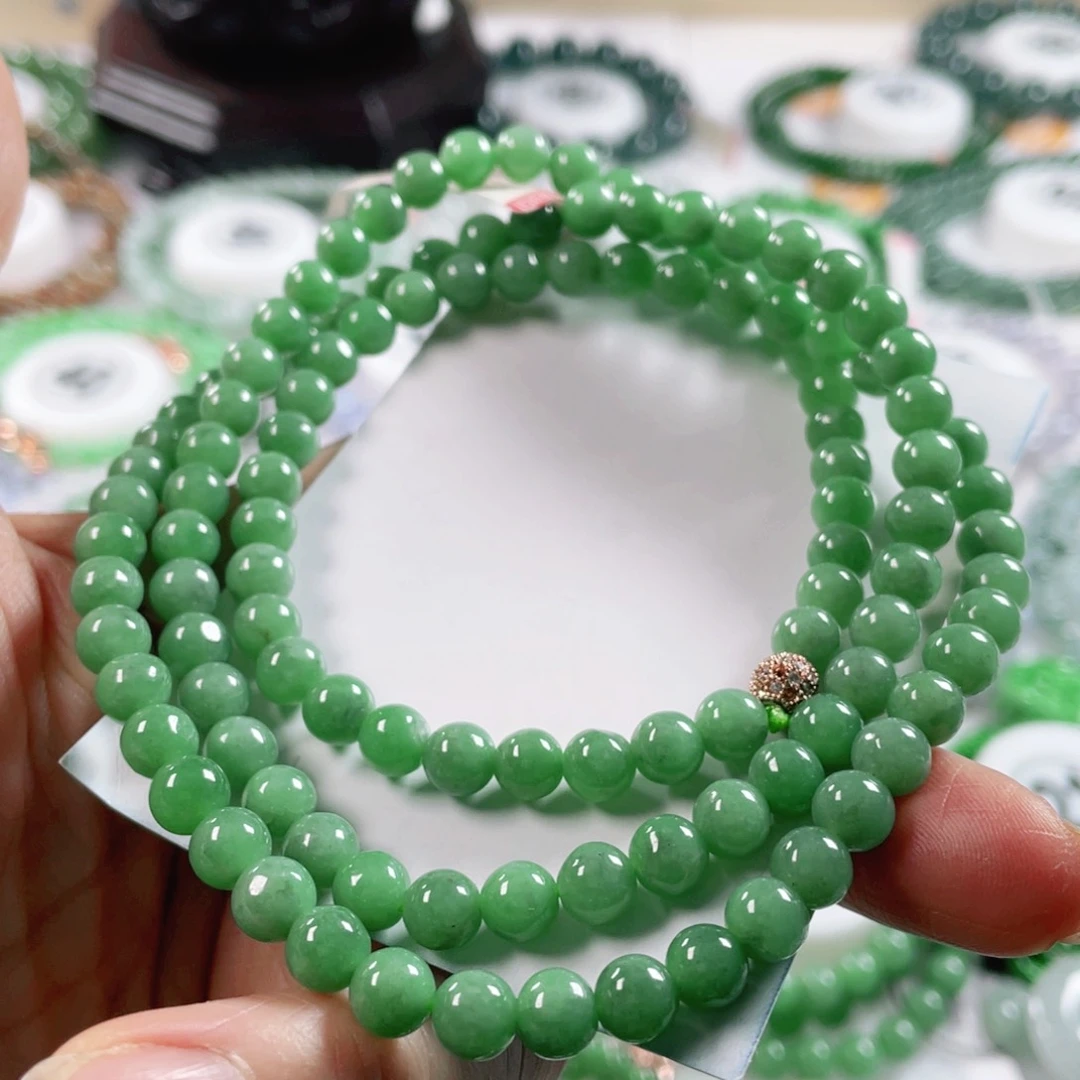 翡翠戒指未镶嵌天然翡翠项链6.3mm