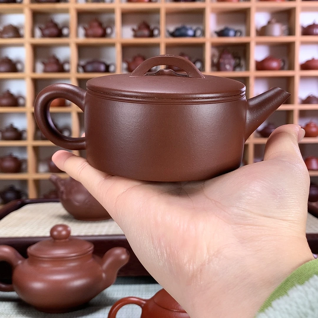 紫砂平盖汉瓦紫砂壶手工制作