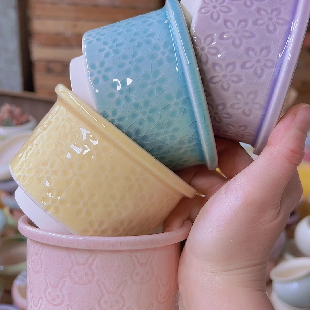 红陶陶瓷花盆当场满12包邮发货