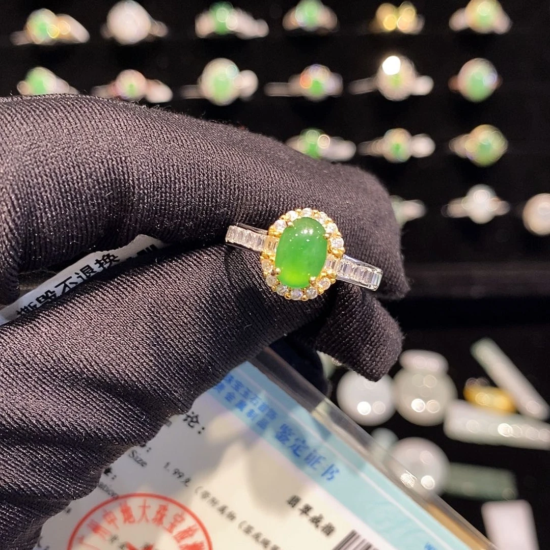 翡翠银S925镶嵌戒指