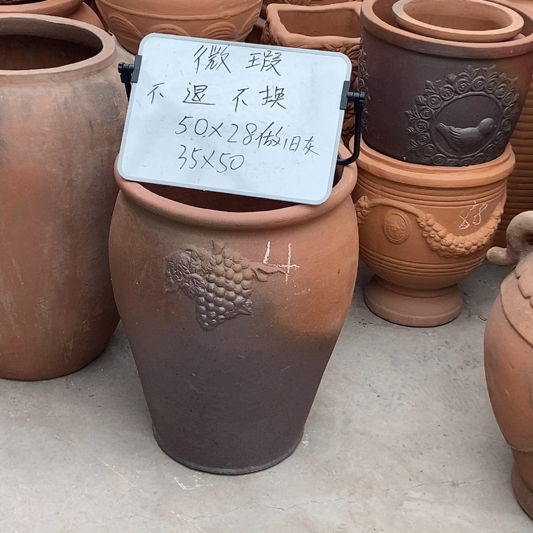 微瑕捡漏1个+ 做旧灰 花盆