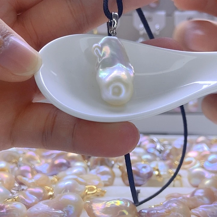 淡水珍珠银S925镶嵌颈饰103