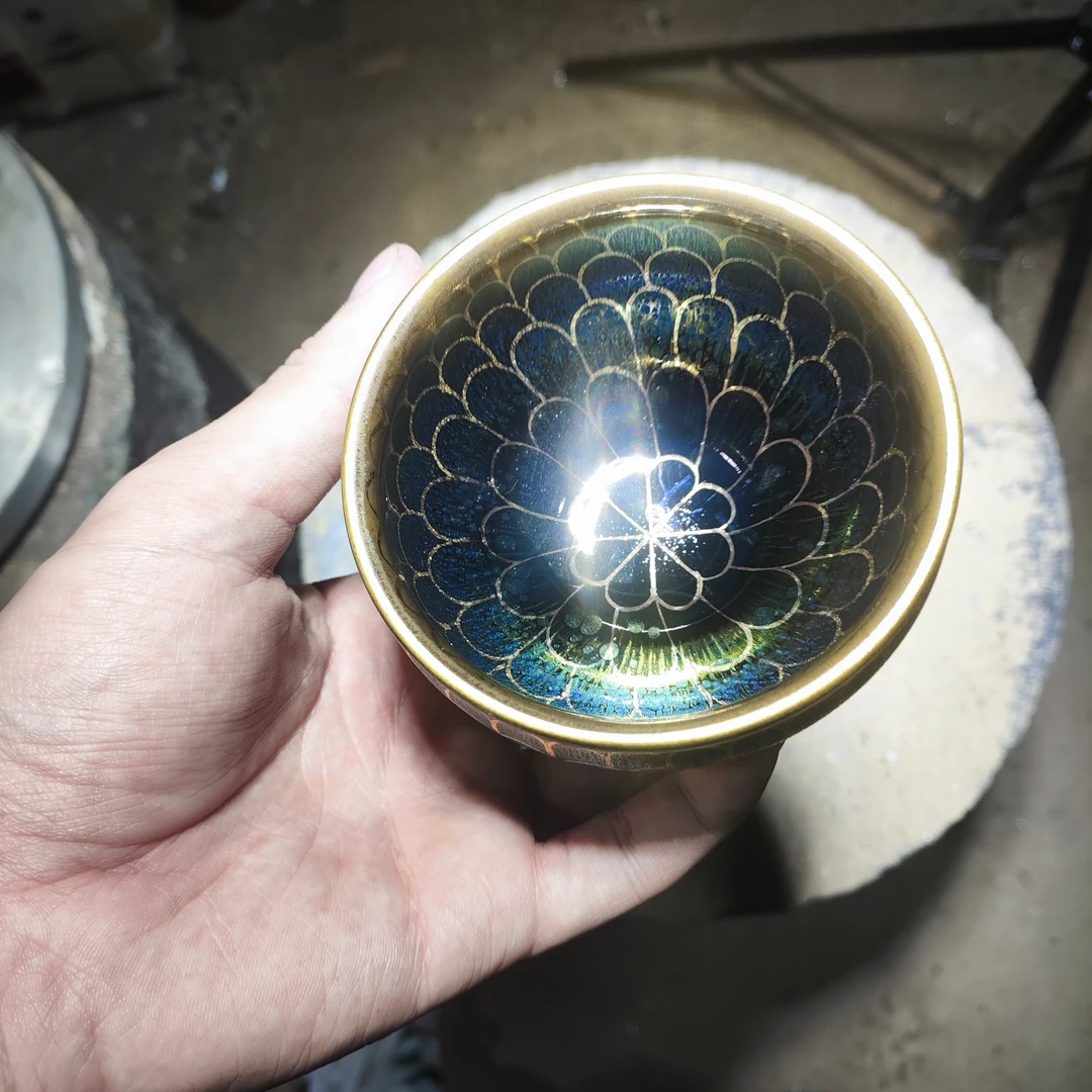 流光描金高端茶器主人杯