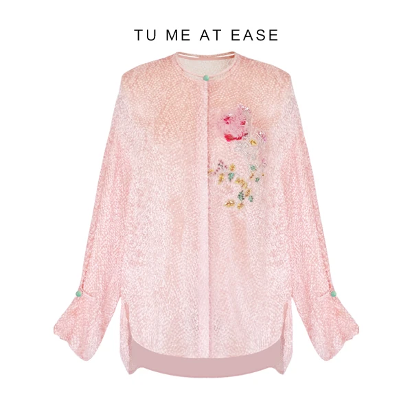 【TuwoZizai】含香春夏桑蚕丝新中式衬衫法式刺绣休闲阔版老钱风