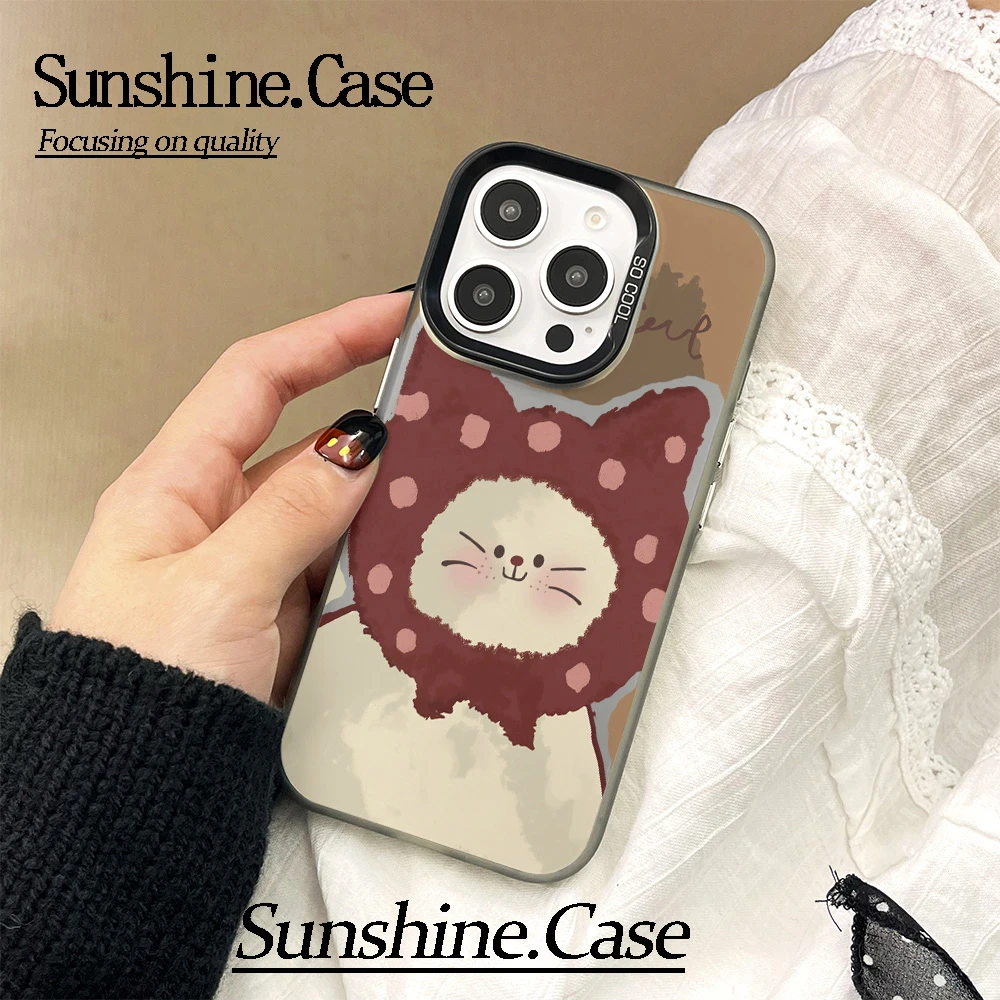 【彩银】头套猫咪适用于苹果16promax华为vivo小米oppo防摔手机壳