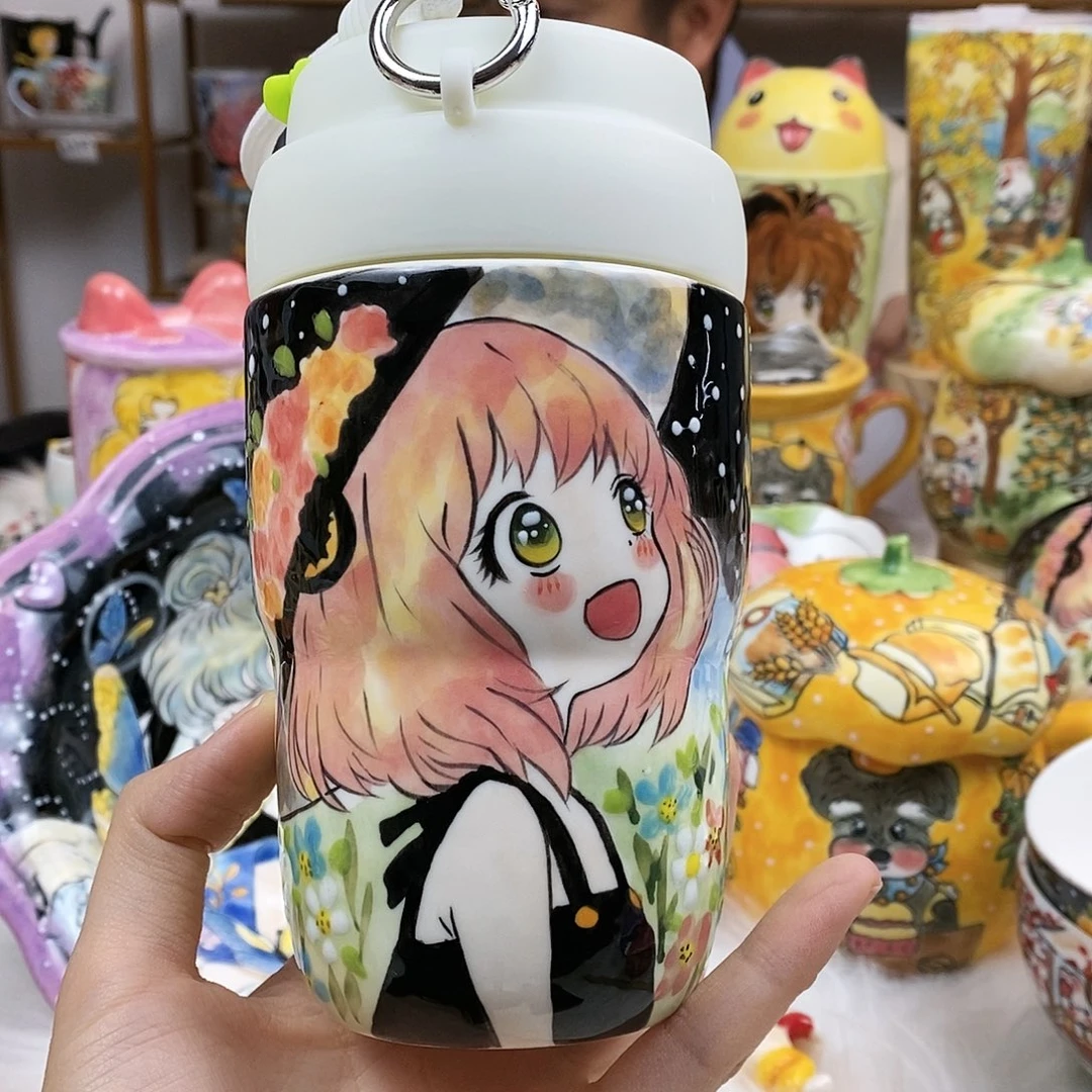 瓷片董董文创手绘陶瓷