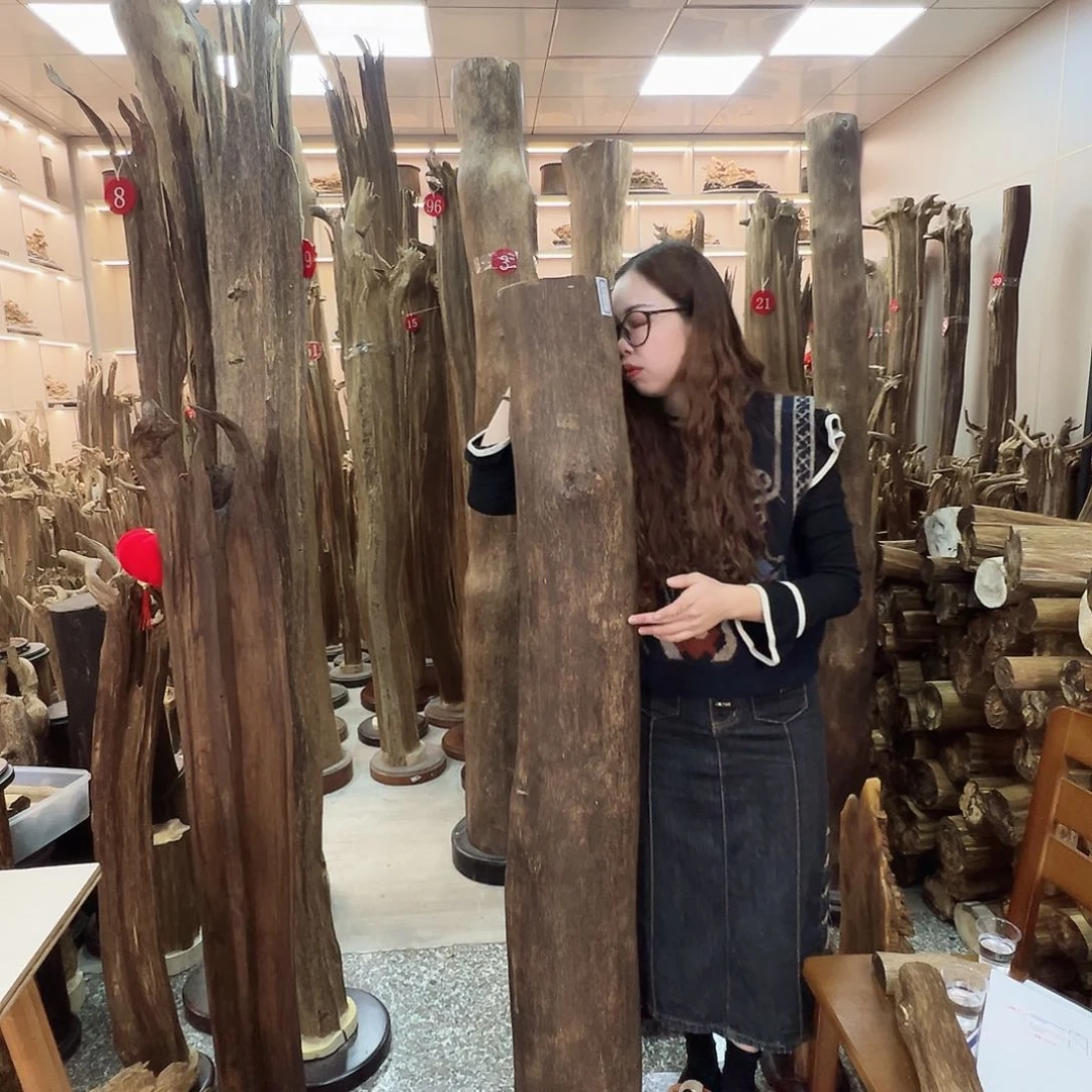 沉香木摆件量**心沉香原料摆件