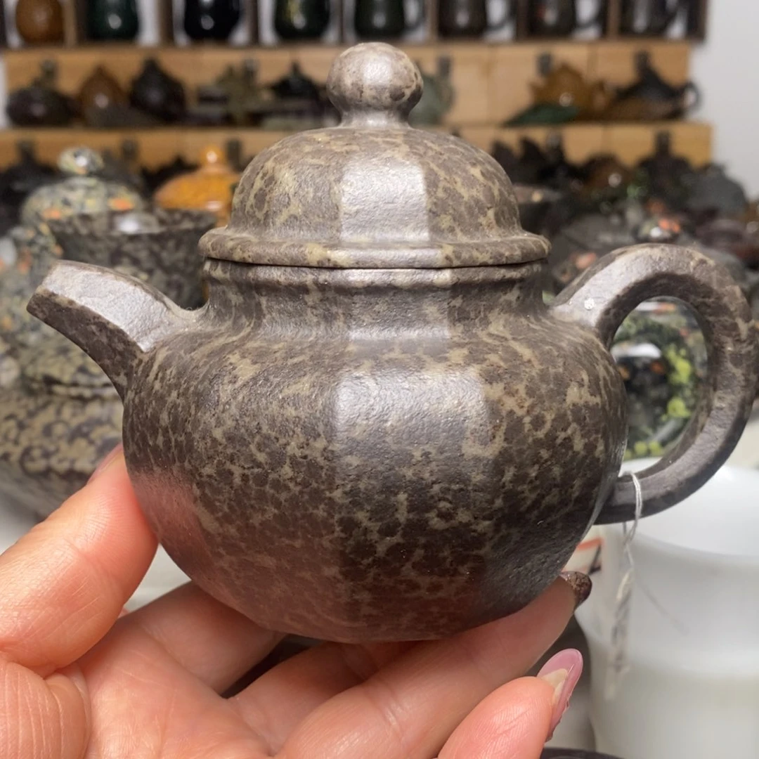 冰碛岩豹纹十二方掇球壶240cc