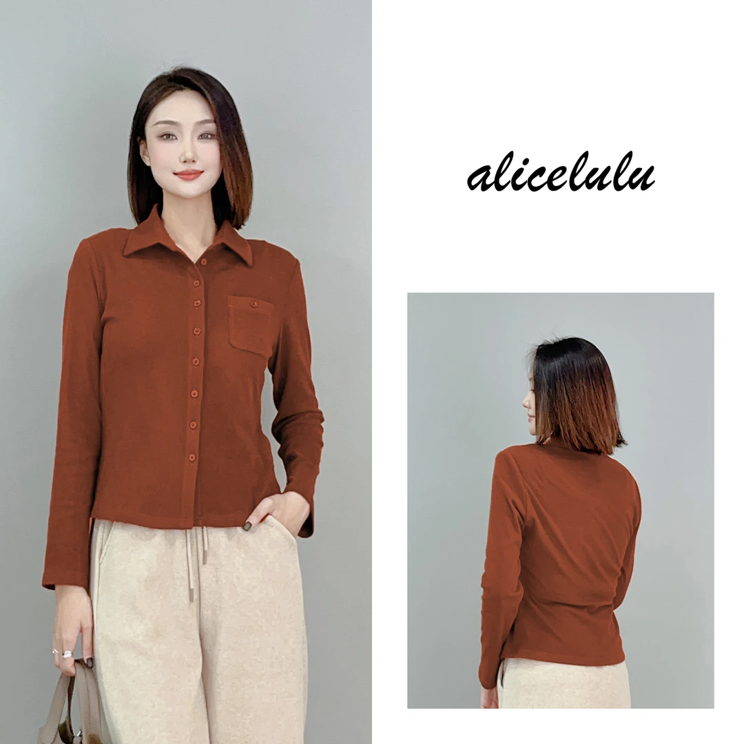 6 alicelulu“秋冬氛围组”衬衫复古翻领优雅明媚S2141060E