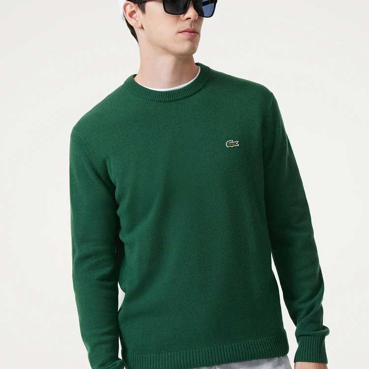 LACOSTE法国鳄鱼男装秋冬保暖羊毛针织衫毛衣正肩合身版|AH1988