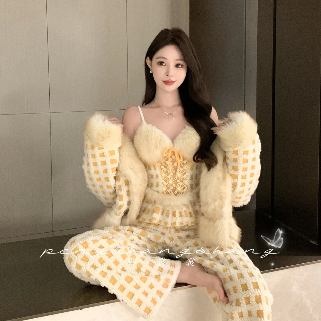 彭裳裳【煦色韶光】冬装上新女士潮流保暖舒适百搭睡衣居家服套装