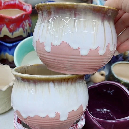 多肉绿植陶瓷花盆9.9包邮，有空