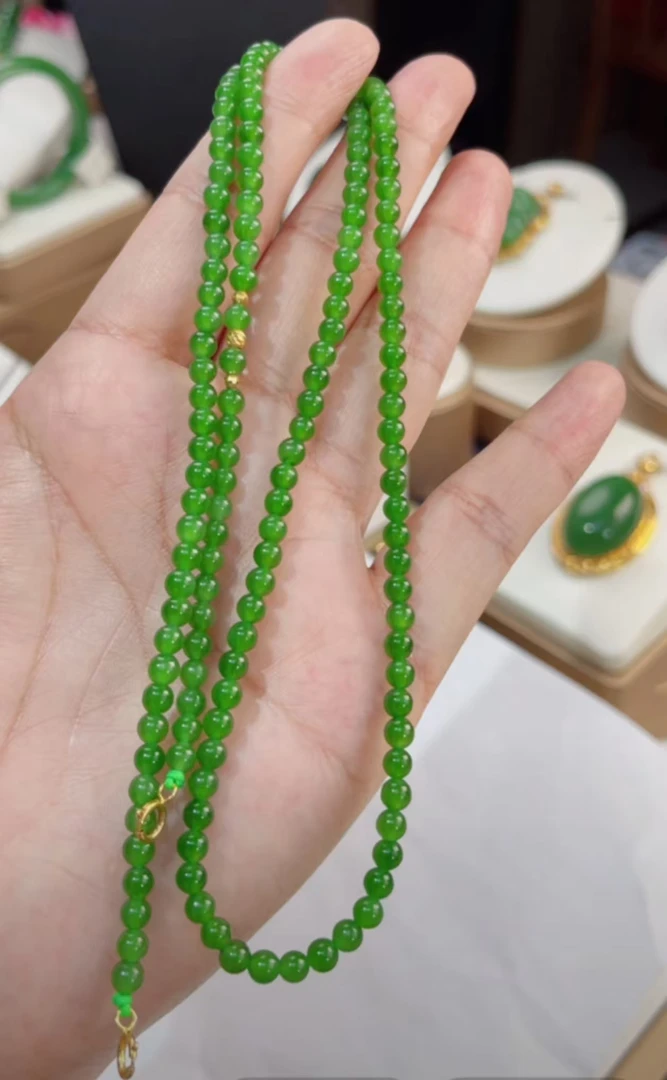 【钰灵臻选】雅致  和田玉珠串 18k金 百搭叠戴 4mm