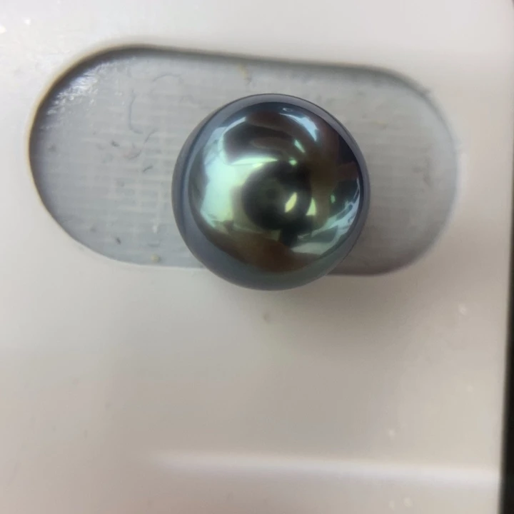 海水珍珠裸珠未镶嵌11.9mm大溪地星空蓝镜面光