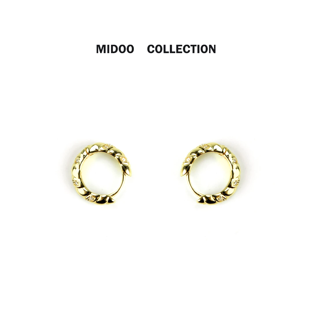 铜合金耳饰 MIDOO ‘提升精致’小麻花日常基础点缀耳钉