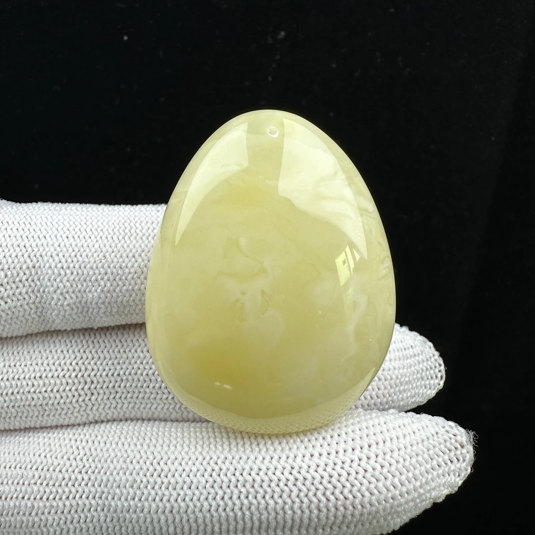 Y1897天然原矿蜜蜡水滴32x41x14.8mm 12克支持复检假一赔四