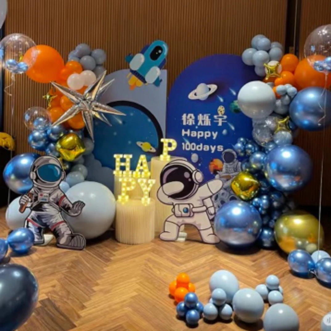 男宝宝生日气球布置