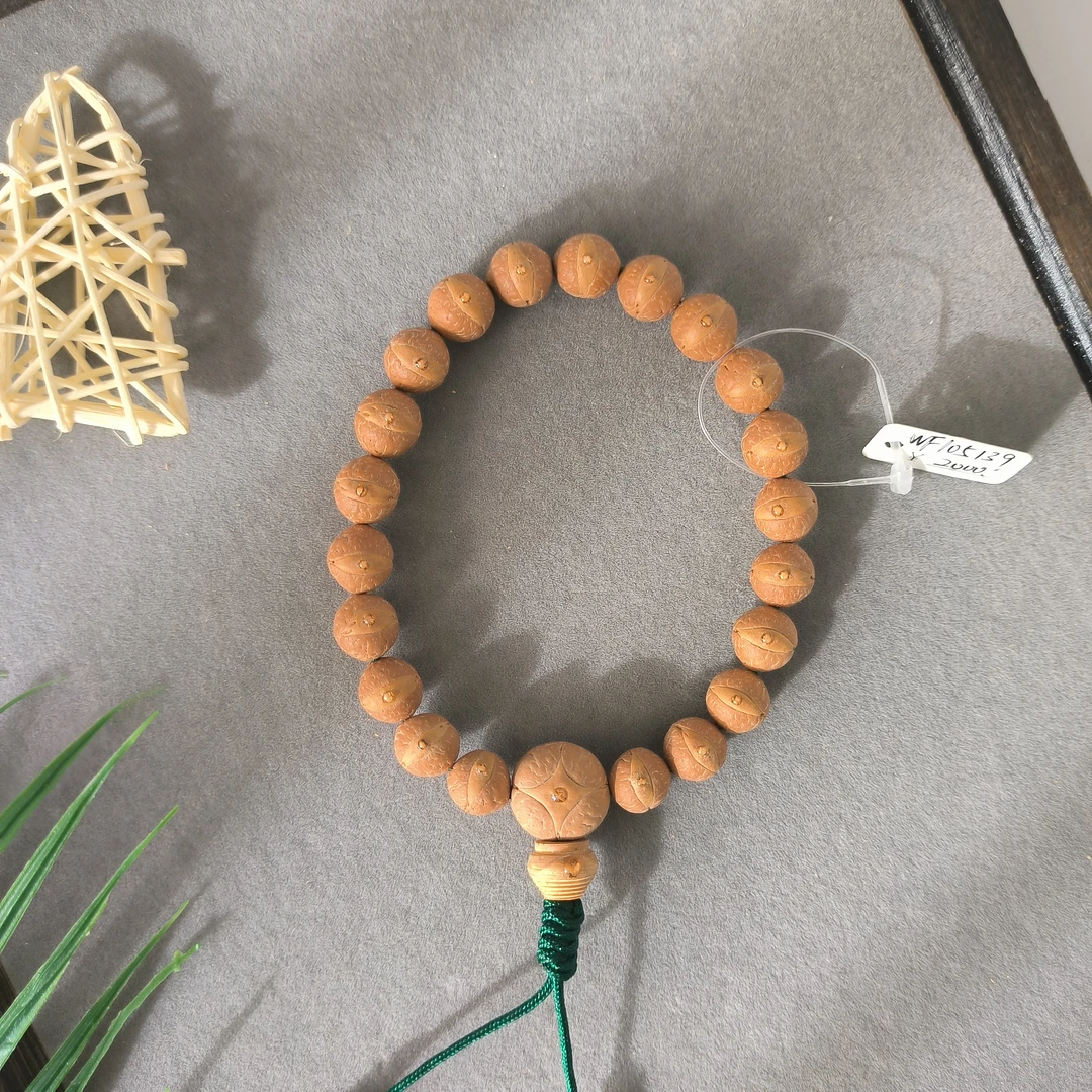 【WF105139】10.5mm尼泊尔凤眼菩提手串21颗配麒麟眼三通文玩手串