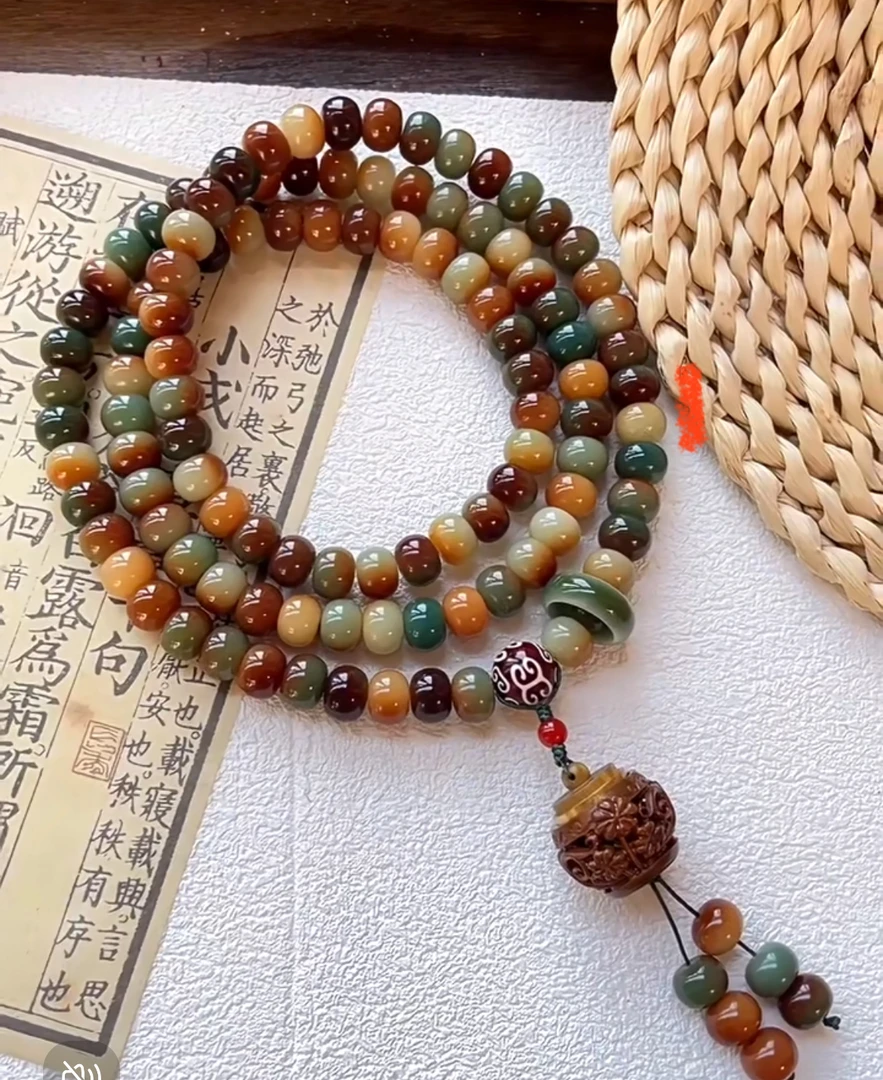[宠粉福利]9*12mm敦煌问天108颗文玩多圈手持菩提子盘玩佛珠念珠