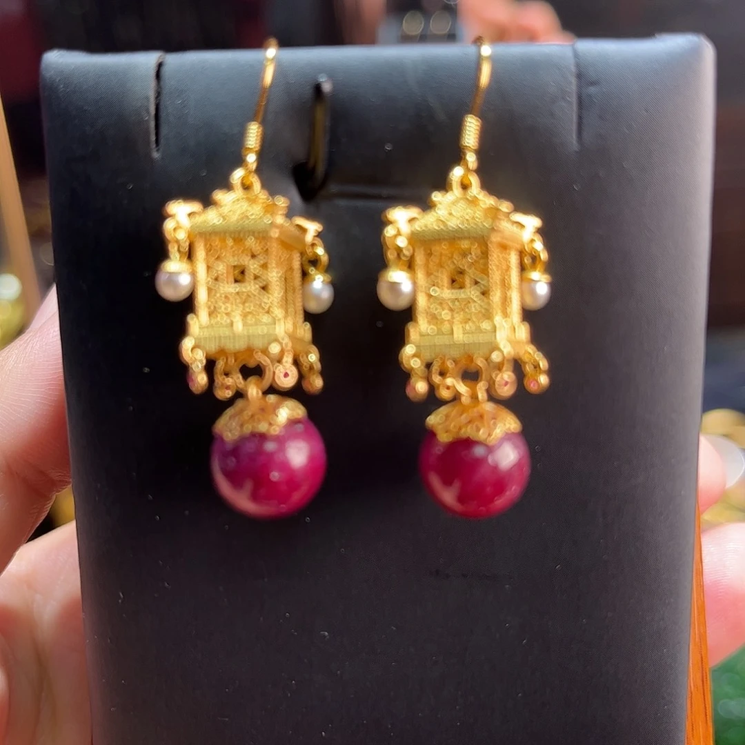 未镶嵌耳坠红宝石福利款