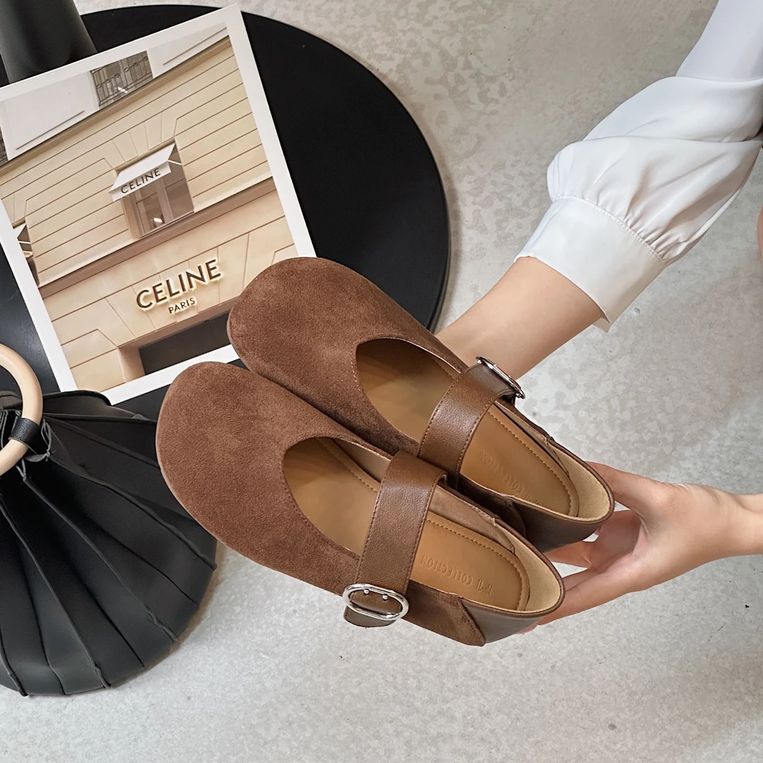 【米可家】早秋牛反绒浅口玛丽珍单鞋9885-2