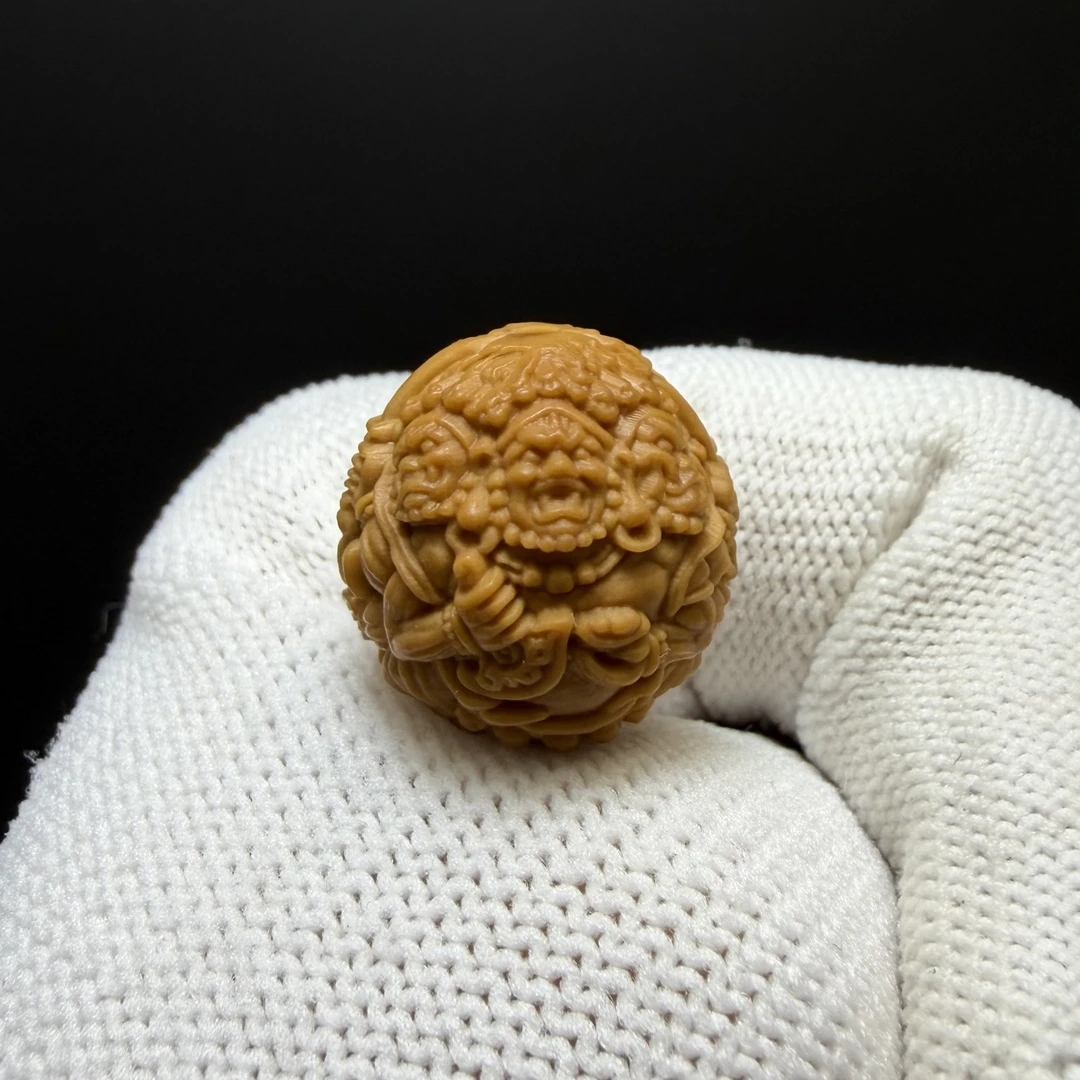 猴头 三头六臂大黑天 雕刻 单颗 配饰 17mm