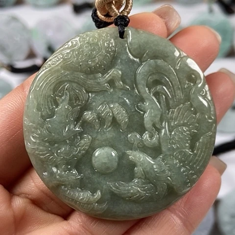 翡翠颈饰未镶嵌龙凤呈祥福利