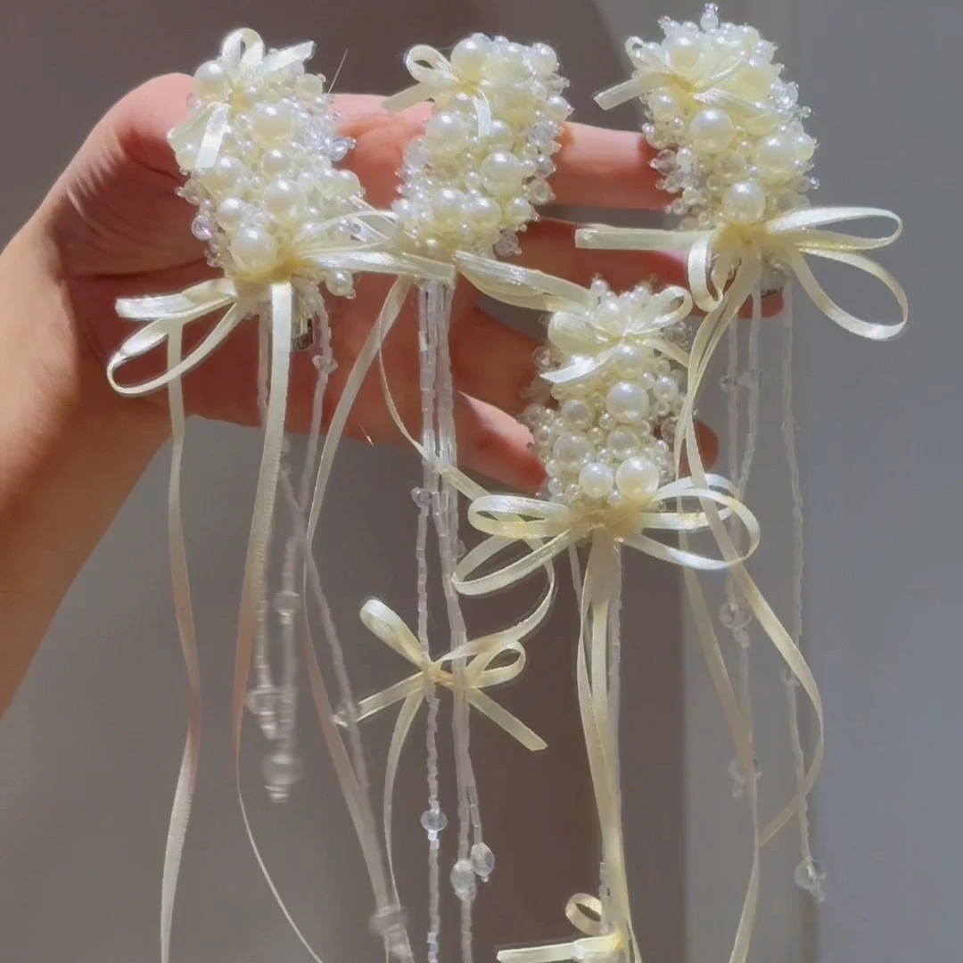 复古珍珠配饰侧边夹气质新娘礼服跟妆迎宾配饰6388